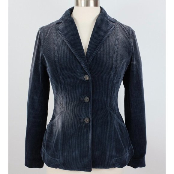Christian Dior 38 US 6 bar jacket suit pants 2021 navy corduroy blazer - Picture 3 of 16